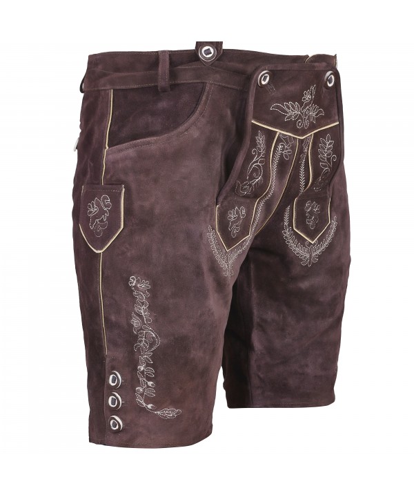 Trachten Authentic Lederhosen Chocolate Brown 