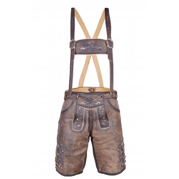 Bavarian Short German Lederhosen Dark Brown
