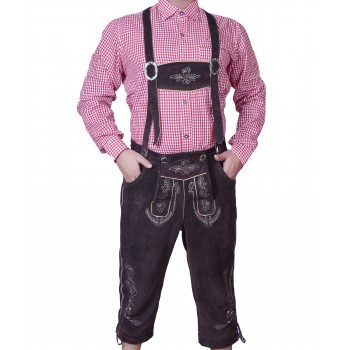 Knee Long Trachten Bundhosen Chocolate Brown