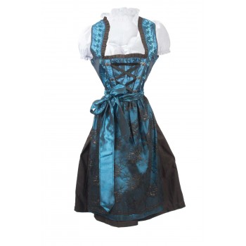 German Vintage Traditional Dirndl Dress Blue