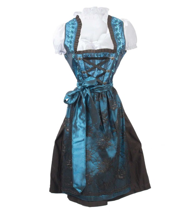 German Vintage Traditional Dirndl Dress Blue