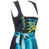 German Dirndl Dress Blue 2 Way Flip Apron