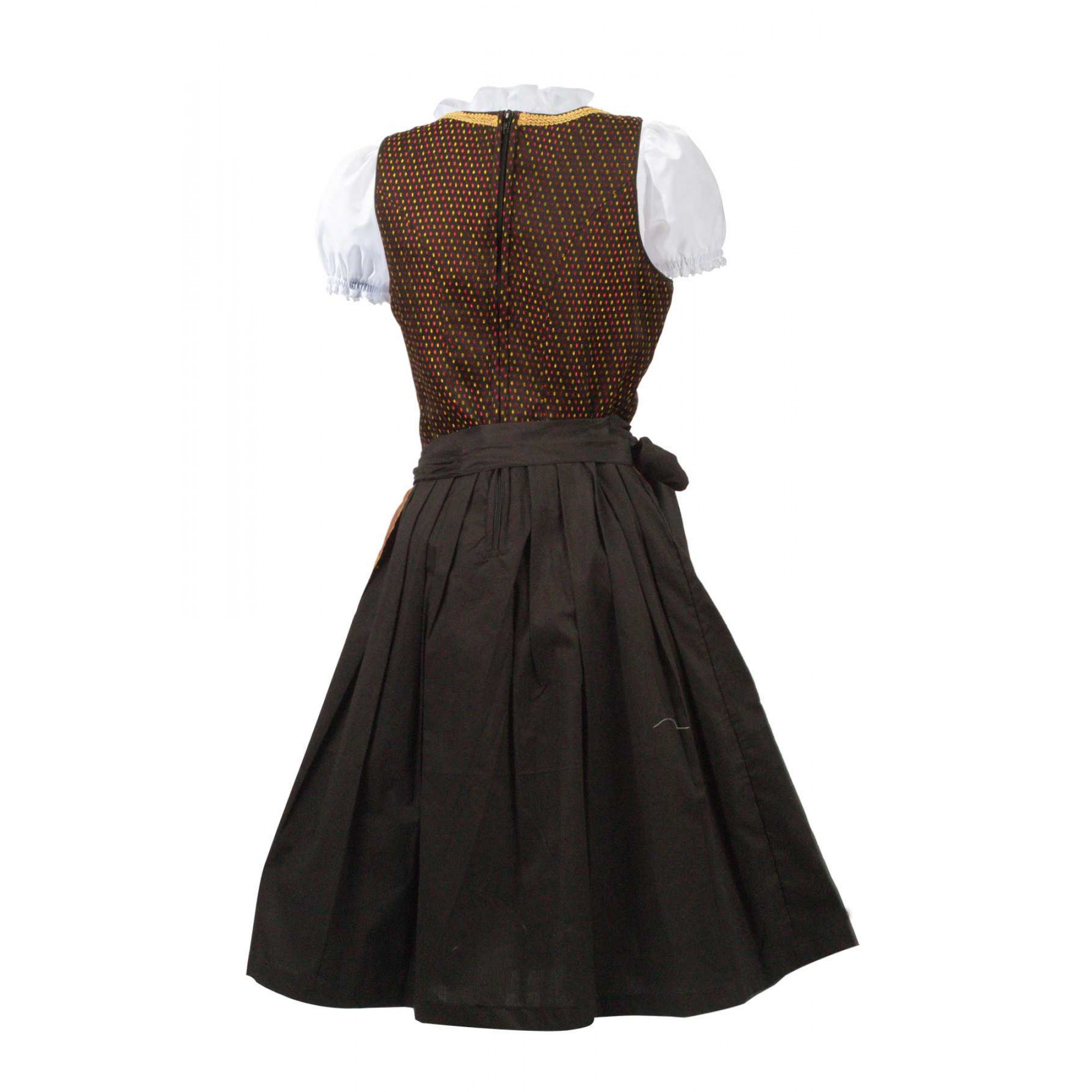 Vintage Midi Dirndl Dress Black Gold - Lederhosen Wears