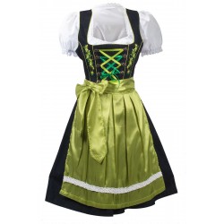 Midi Dirndl Dress Green 2 Way Flip Apron