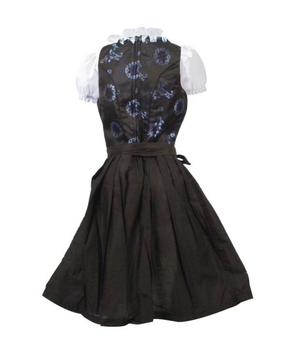 German Midi Dirndl Dress Vintage Blue