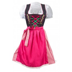  Midi German Dirndl Pink 2 Way Flip Apron