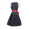 German Dirndl Midi Dress Denim Red 