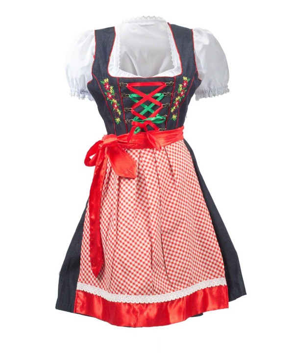 Vintage Dirndl Dress Royal Blue 2 Way Flip Apron