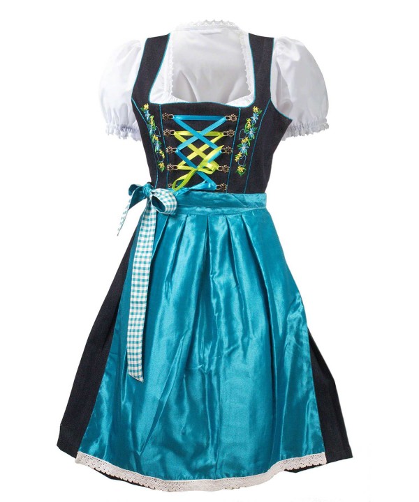 German Dirndl Dress Blue 2 Way Flip Apron