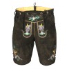 Embroidered Short Authentic Lederhosen Dark Grey