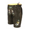 Embroidered Short Authentic Lederhosen Dark Grey