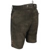 Embroidered Short Authentic Lederhosen Dark Grey