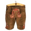 Traditional German Authentic Lederhosen Brown Red