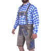 Authentic German Lederhosen Blue Embroidered