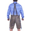 Authentic German Lederhosen Blue Embroidered