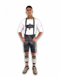 Plattler German Lederhosen Charcoal Black