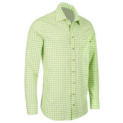 German Bavarian Slim Light Green Checkered Shirt