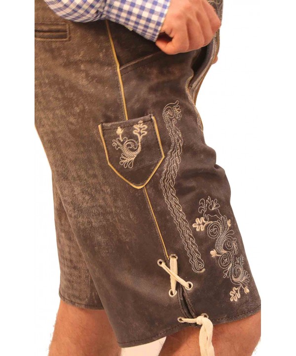 Plattler German Lederhosen Charcoal Black