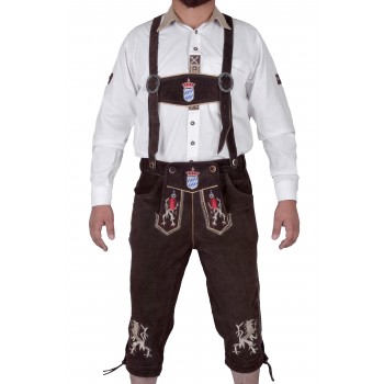 Bavarian Classic Knee Bundhosen Chocolate Brown