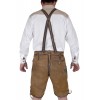 Bavarian Authentic German Lederhosen Gold Brown