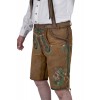 Bavarian Authentic German Lederhosen Gold Brown