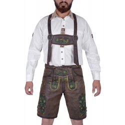 Bavarian Harren German Lederhosen Dark Brown