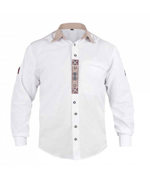 Embroidered Trachten White Shirt