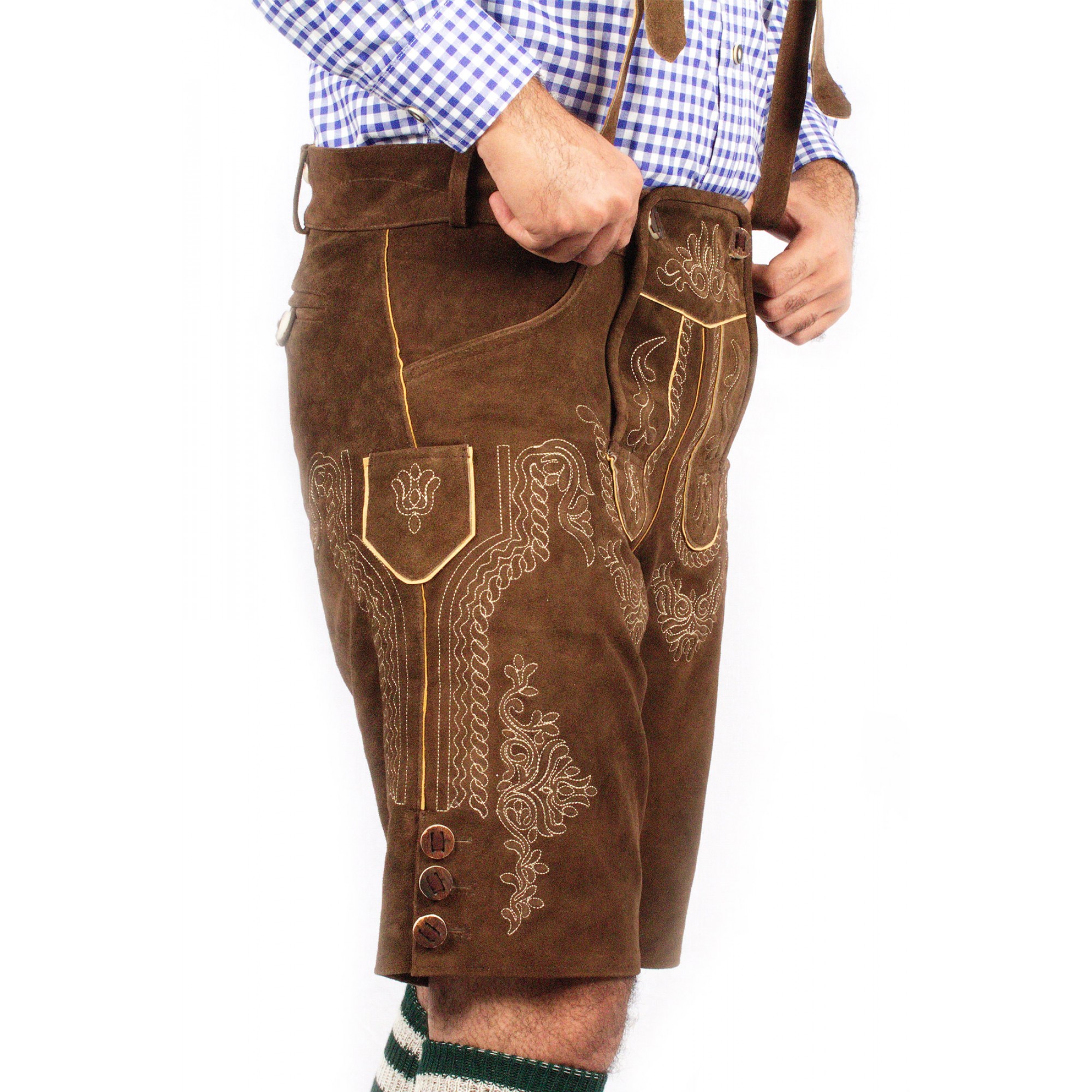 Herren Bavarian German Lederhosen Brown - Lederhosen Wears