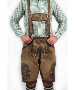 Bavarian Short Lederhosen Real Shaded Brown