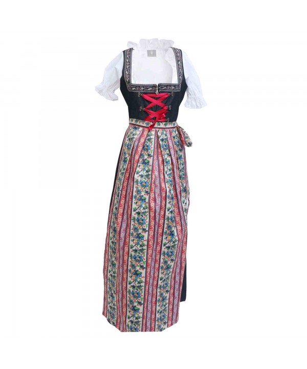 Maxi German Dirndl Long Cherry Black