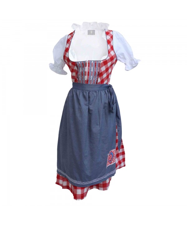 Wensky Midi Denim Dirndl Red Check