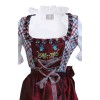 Checkered Midi Dirndl Eva Maroon Wine