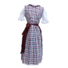 Checkered Midi Dirndl Eva Maroon Wine