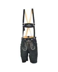 Traditional German Authentic Lederhosen Black