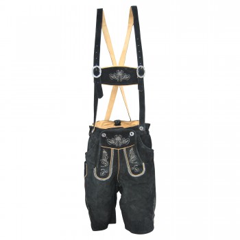 Traditional German Authentic Lederhosen Black