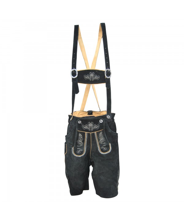 Traditional German Authentic Lederhosen Black