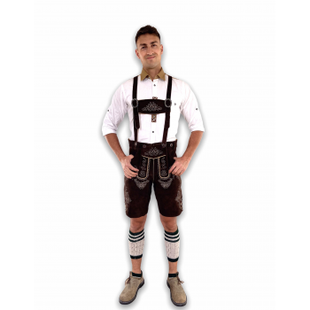 Herren Bavarian German Lederhosen Brown