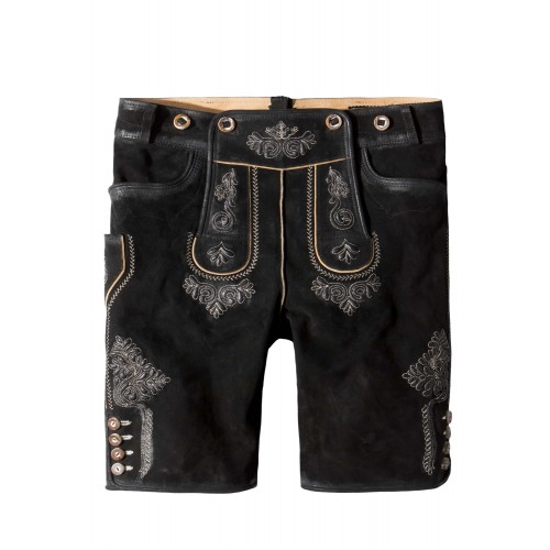 Men’s Lederhosen - Authentic Black Bavarian Lede...